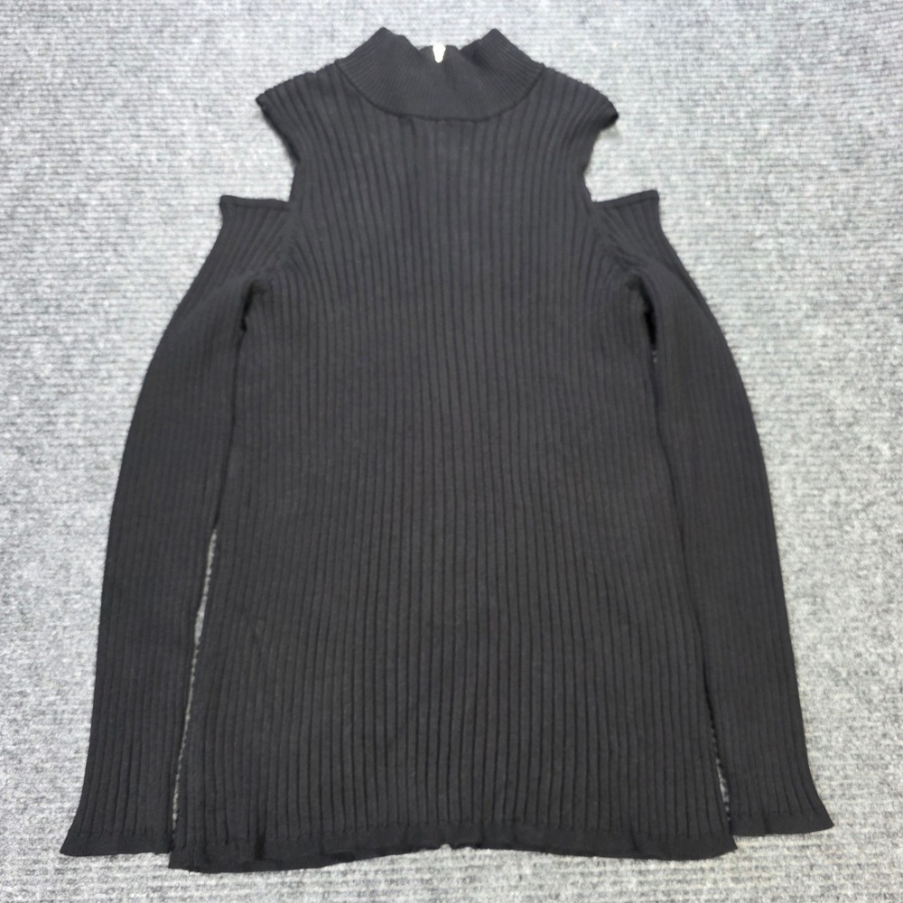 Chicos Cold Shoulder Ribbed Full‎ Zip Sweater Women's Size 3 US XL Mock Neck NEW - Picture 2 of 10